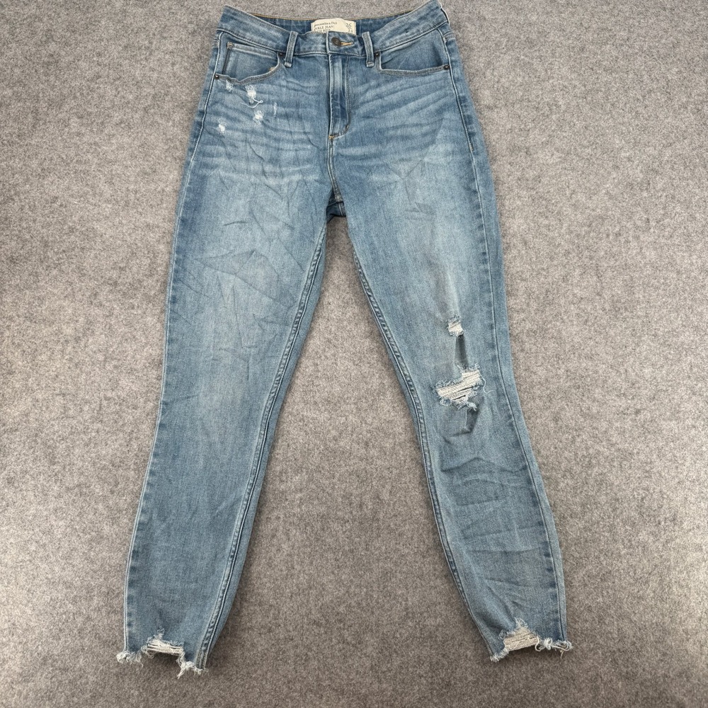Y2K Abercrombie & Fitch Jeans Womens 26 Curve Love Ankle High Rise Distressed